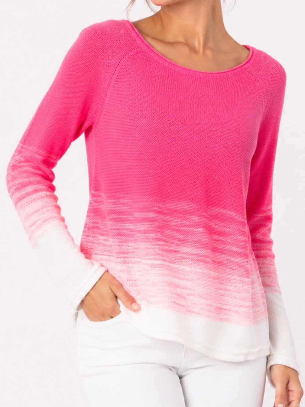LILLY PULITZER Jodi Ombre Pink Marled Cotton Sweater Small